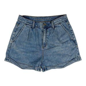 American Eagle Mom Shorts Womens 2 High Rise Stretch Blue Denim Jeans Casual